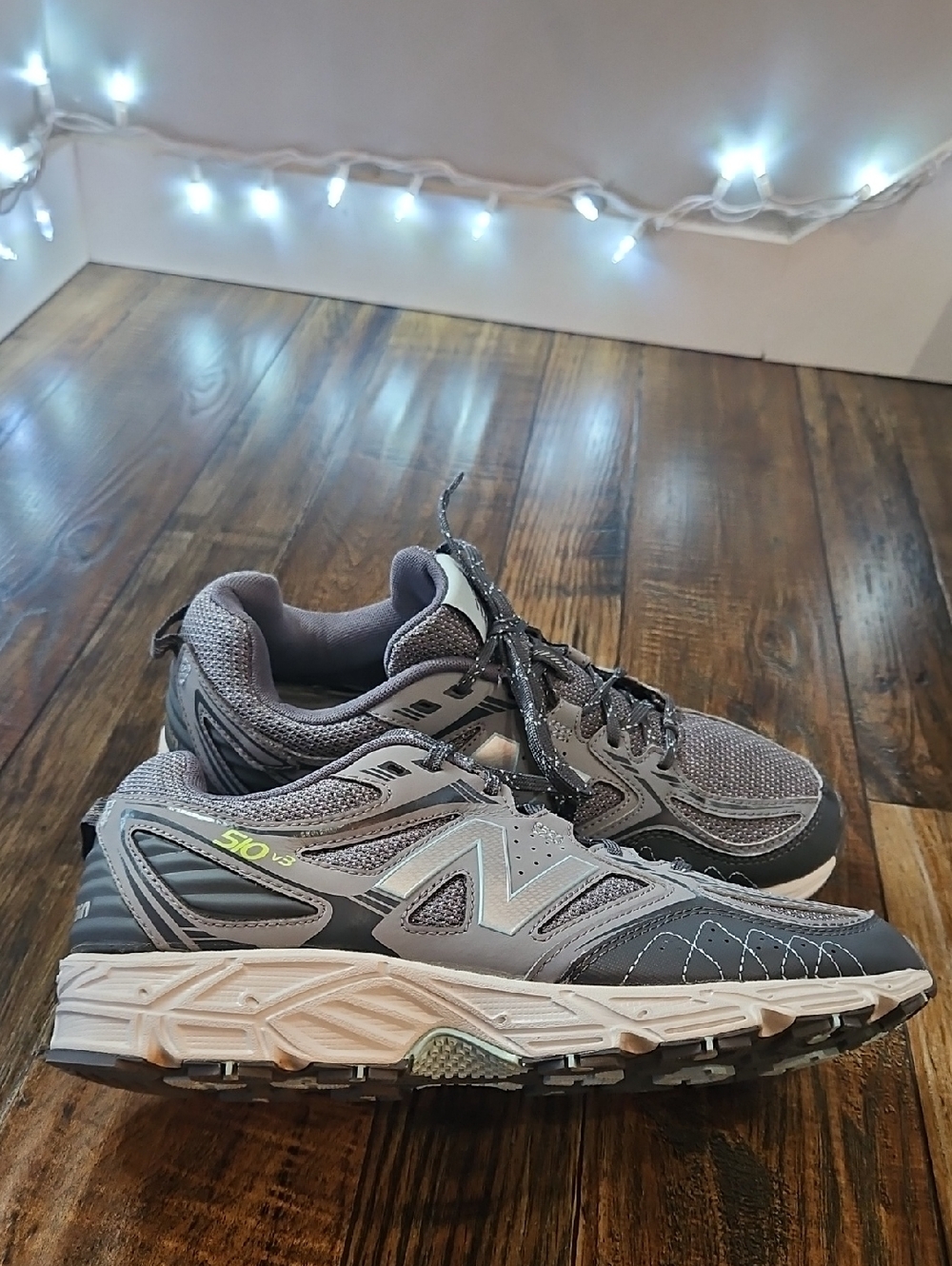 New Balance Womens Gray and Light Blue 510V3 All Terrain Running‎ Sneakers
